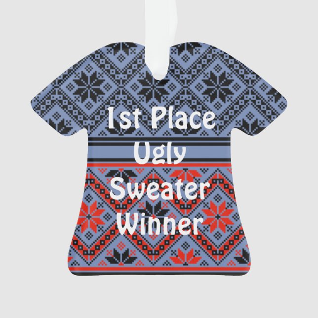 2nd Place Ugly Christmas Sweater Contest Ornament (Front)