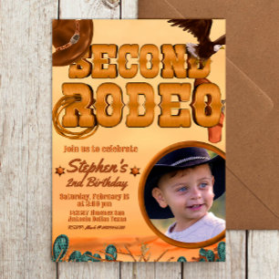 2nd Rodeo Birthday Invitation with Picture