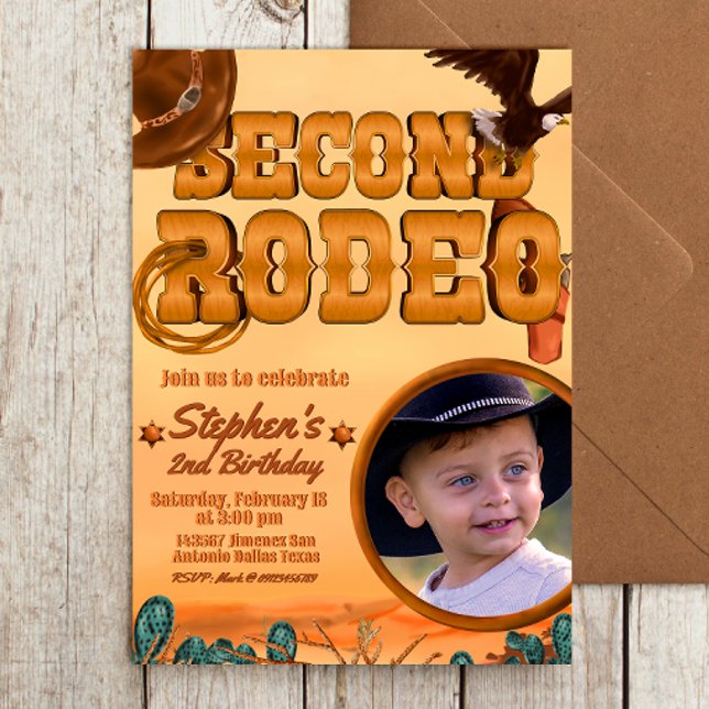 2nd Rodeo Birthday Invitation with Picture (Creator Uploaded)