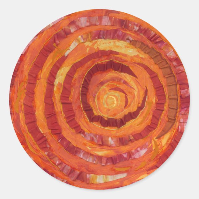 2nd-Sacral Chakra - Orange Paint-Fabric #2 Classic Round Sticker (Front)