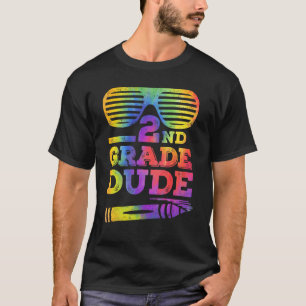 2nd Second Grade Dude Tie Dye  Back To School Boys T-Shirt