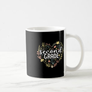 2nd Second Grade Floral Heart Back To School Teach Coffee Mug