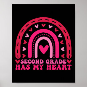 2nd Second Grade Has My Heart Valentine’s Day Teac Poster