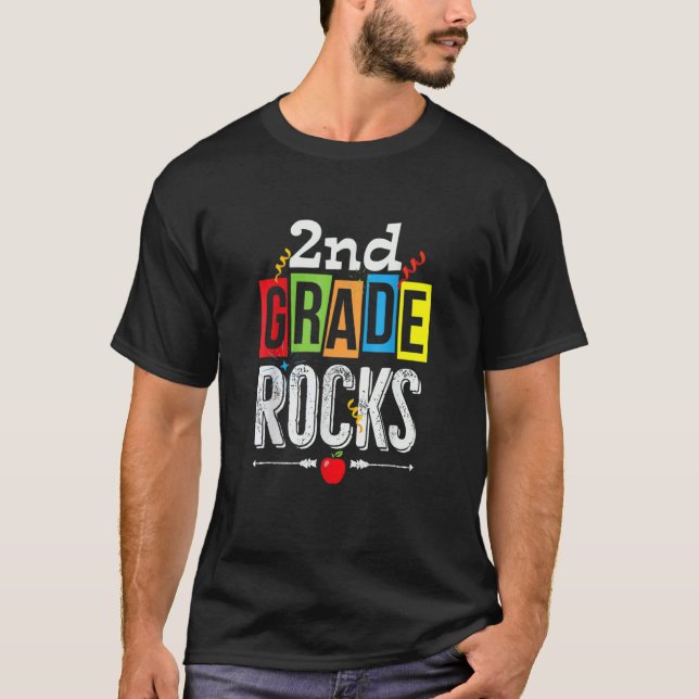 2nd Second Grade Rocks Back To School T-Shirt (Front)