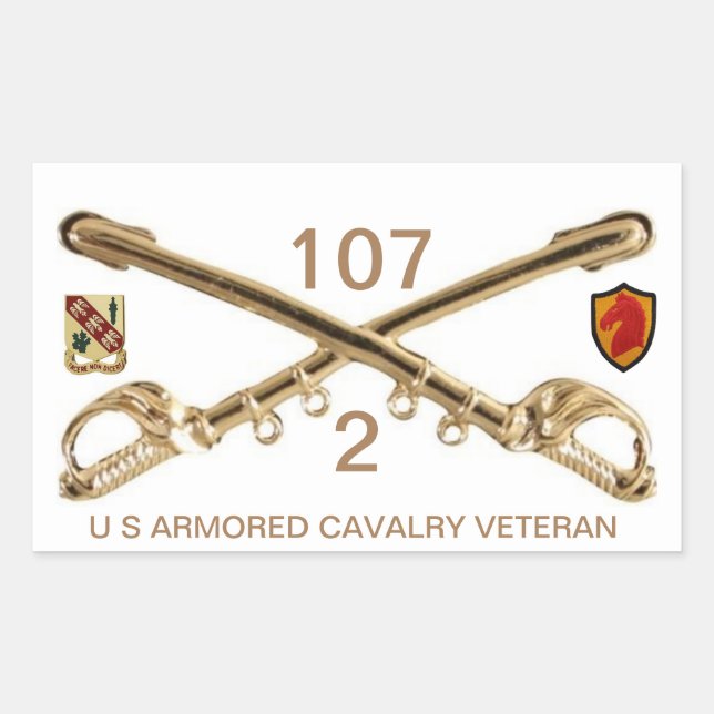 2ND Squadron 107th ACR Rectangular Sticker (Front)