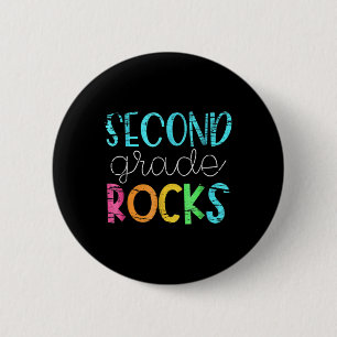 2nd Teacher Team - Second Grade Rocks 6 Cm Round Badge