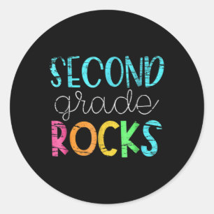 2nd Teacher Team - Second Grade Rocks Classic Round Sticker