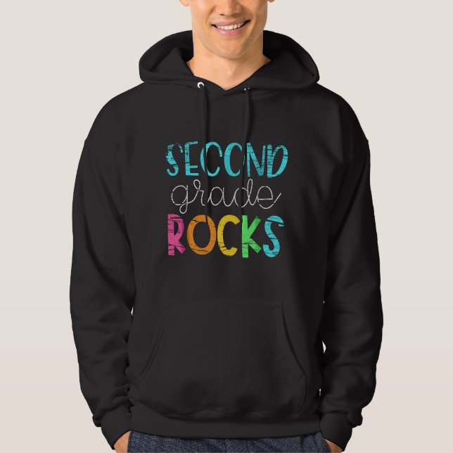 2nd teacher team - second grade rocks hoodie (Front)