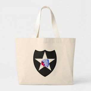 2nd U.S. Infantry Division Indianhead Large Tote Bag