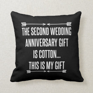 2nd Wedding Anniversary 2 Years Couple Cushion