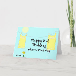 2nd Wedding Anniversary Card