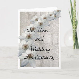 2nd Wedding Anniversary Card Template