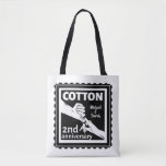 2nd Wedding anniversary couple holding hands Tote Bag<br><div class="desc">This design has a black and white illustration of a man and wife holding hands. Romantic design for your second wedding anniversary. The text reads cotton which is the traditional gift for this anniversary. You can Personalise this with your own names, or delete the names entirely. If you would like...</div>