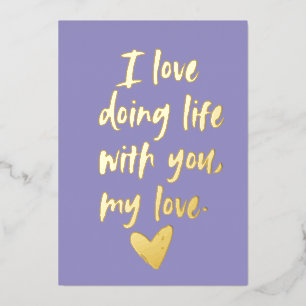 2nd wedding anniversary foil holiday card
