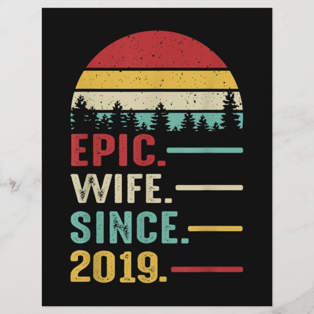2nd Wedding Anniversary Gift for Her Epic Wife Custom Letterhead (Front)