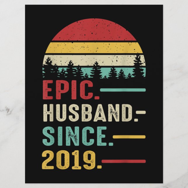 2nd Wedding Anniversary Gift for Him Epic Husband Custom Letterhead (Front)