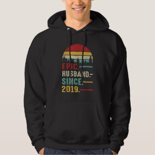 2nd Wedding Anniversary Gift for Him Epic Husband Hoodie
