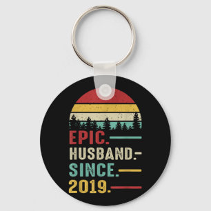 2nd Wedding Anniversary Gift for Him Epic Husband Key Ring