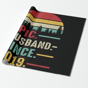 2nd Wedding Anniversary Gift for Him Epic Husband Wrapping Paper
