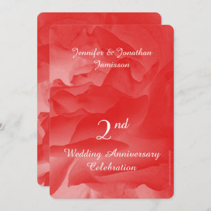 2nd Wedding Anniversary Party Coral Pink Rose Invitation