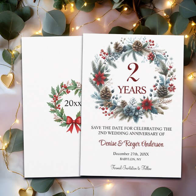 2nd Wedding Anniversary Winter Save The Date (Creator Uploaded)