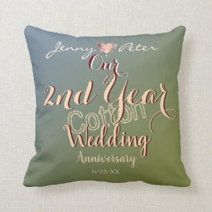 2nd Year Cotton Wedding Anniversary Cushion