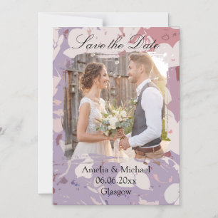 2Pink Abstract Floral Save The Date Magnetic Invitation