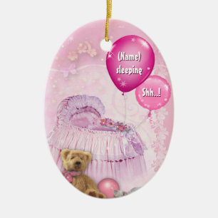 2sided customisable Baby Door Hanger Ceramic Ornament