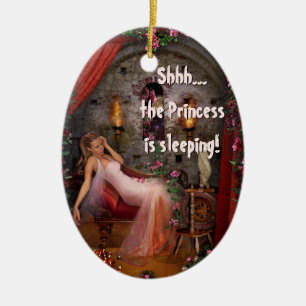 2sided customisable Princess Door Hanger Ceramic Ornament