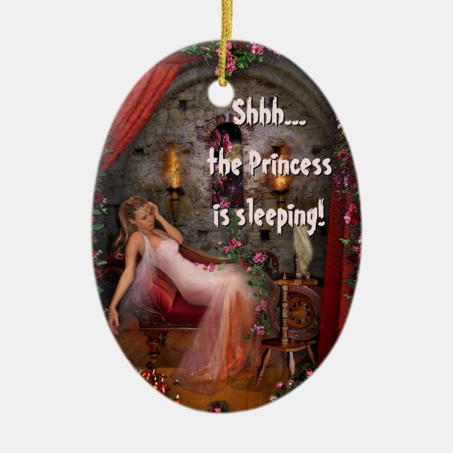 2sided customisable Princess Door Hanger Ceramic Ornament (Front)