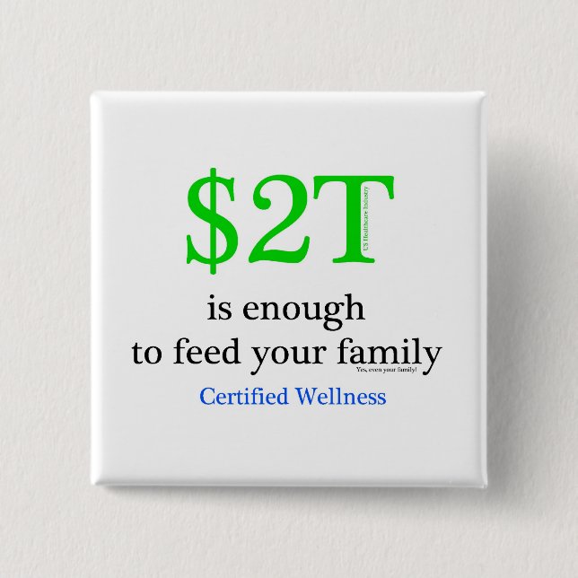$2T is enough 15 Cm Square Badge (Front)