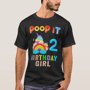 2th Fidget Pop It Birthday Girl Party Two 2 Years  T-Shirt
