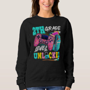 2th Grade Level Unlocked Video Game Back To School Sweatshirt