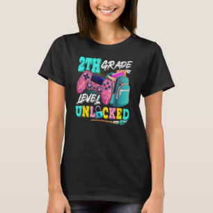 2th Grade Level Unlocked Video Game Back To School T-Shirt