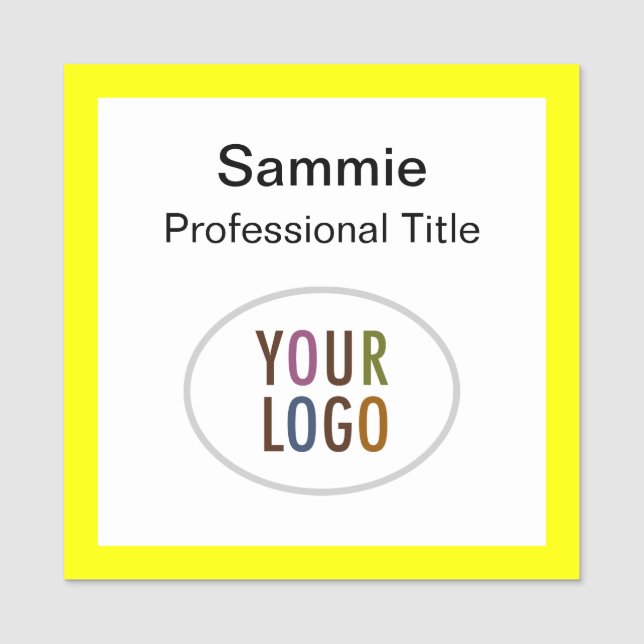 2x2 Yellow Square Name Badge Logo Professional (Front)