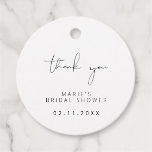 2x2in Elegant Calligraphy Bridal Shower thank you Favour Tags