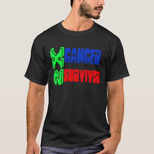 2X Cancer Survivor - Customisable T - Dark T-Shirt (Front)