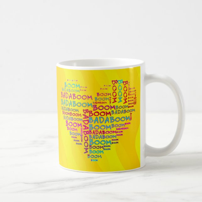 2x Heart Badaboom | yellow waves Coffee Mug (Right)