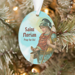 2xSt Florian with Bucket (ClearSkies; M19) Acrylic Ornament