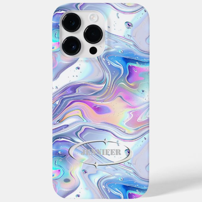 2YK Metallic Futuristic Personalise Name Case-Mate iPhone Case (Back)