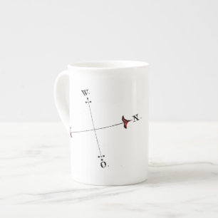 2yo - maps of norway – compass rose bone china mug