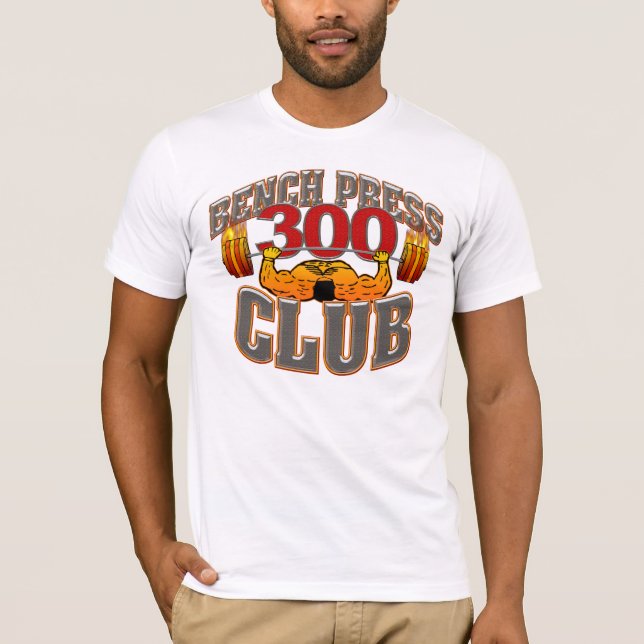 300 Club Bench Press Fitted T Shirt (Front)
