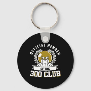 300 Club Bowling Shirt 300 Game Bowler Gift Key Ring