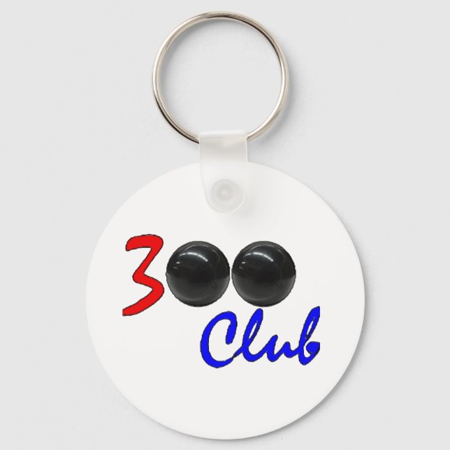 300 Club - Perfect Bowling Game Gift Key Ring (Front)