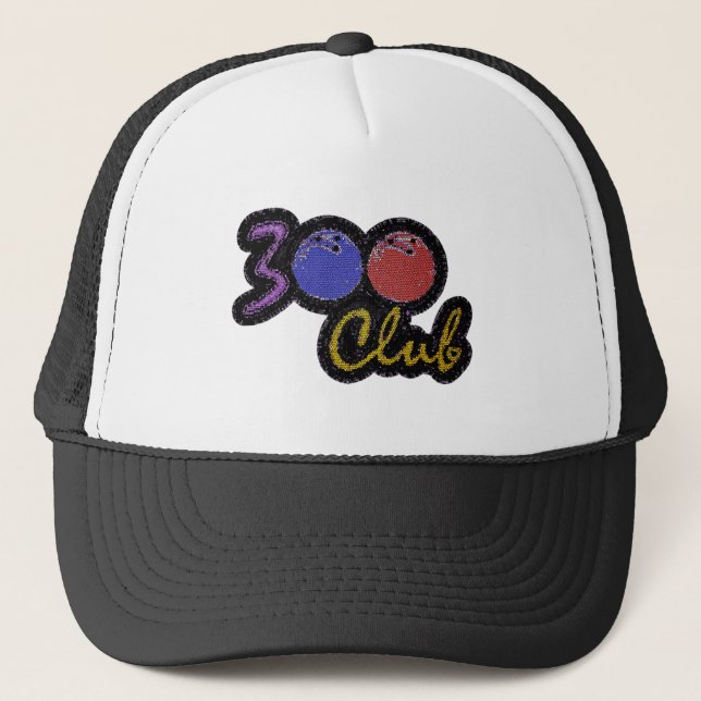 300 CLUB PERFECT GAME IN BOWLING TRUCKER HAT (Front)