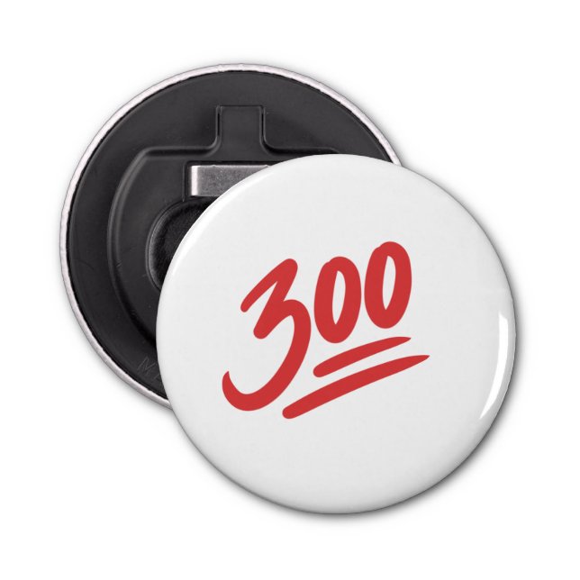 300 Emoji | Bowling Perfect Game Score Bottle Opener (Front)
