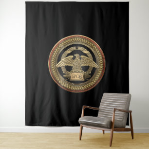 [300] Gold Roman Imperial Eagle on Gold Medallion Tapestry