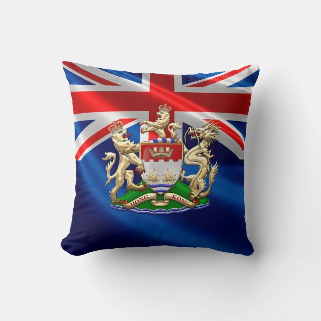 [300] Hong Kong Historical 1959-1997 Coat of Arms Cushion (Front)