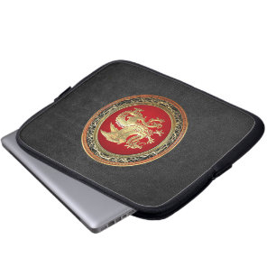 [300] Icelandic Dragon, Landvættir [Gold] Laptop Sleeve