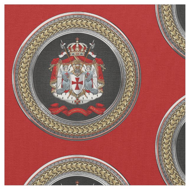 [300] Knights Templar Coat of Arms Fabric (Close Up)